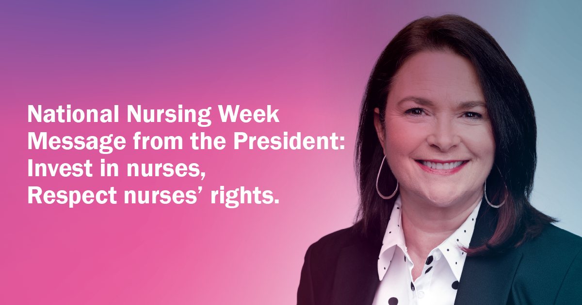 National Nursing Week message from CFNU President Linda Silas Canada