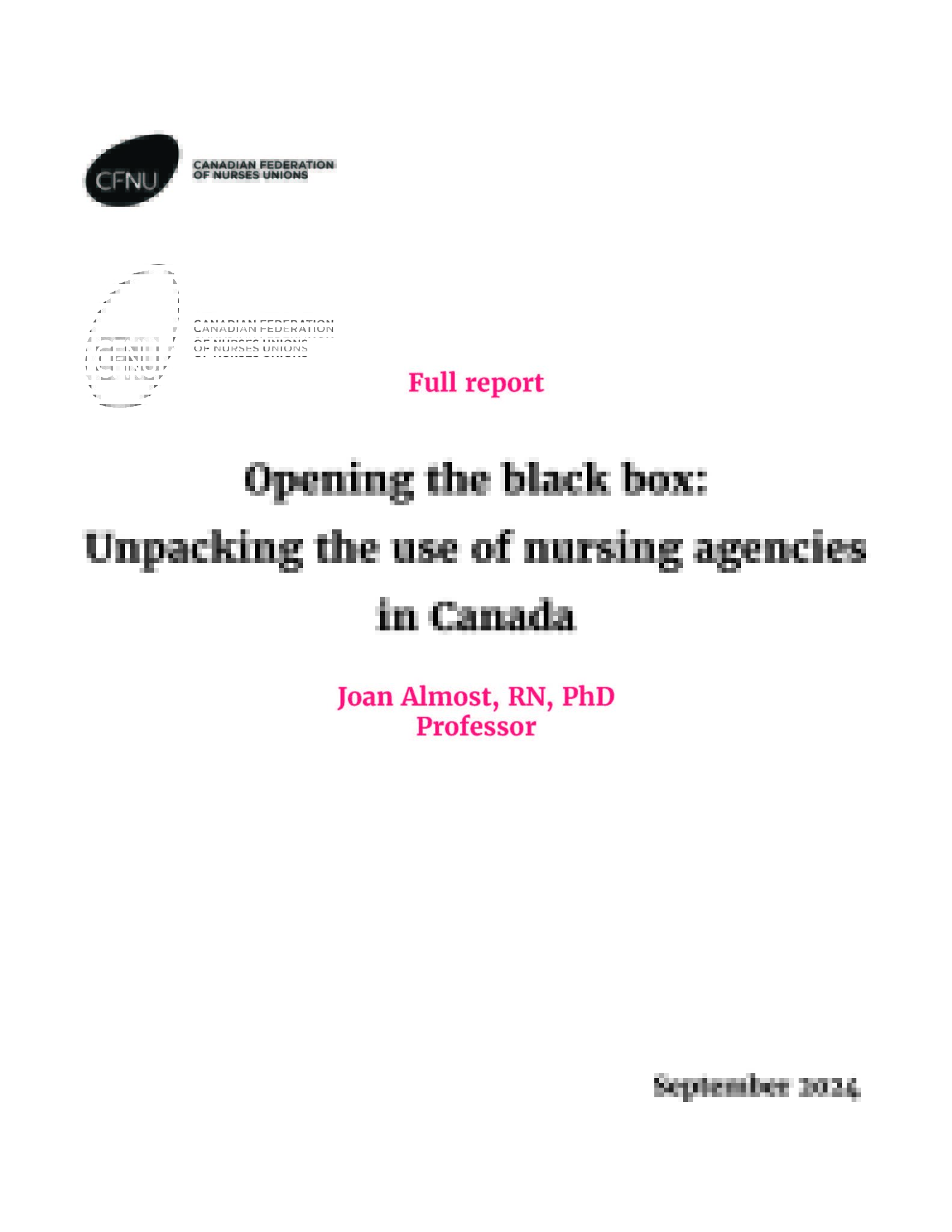 Opening the black box: Unpacking the use of nursing agencies in Canada ...